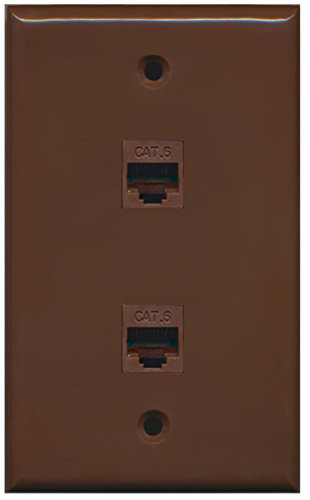 RiteAV - 2 Port Cat6 Female-Female Wall Plate - Brown