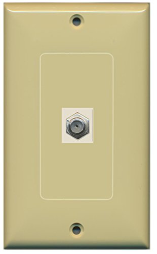RiteAV Coax Wall Plate 1 Gang Decorative - Ivory
