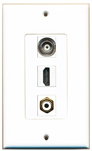 RiteAV - 1 Port HDMI 1 RCA White 1 BNC Wall Plate Decorative