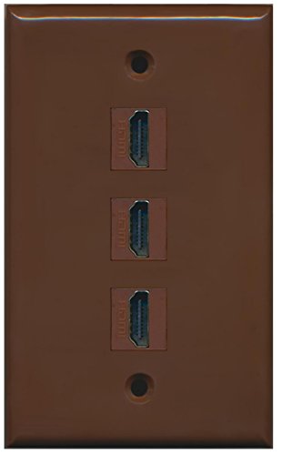 RiteAV - 3 Port HDMI Wall Plate - Brown