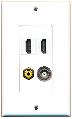 RiteAV - 2 Port HDMI 1 Port RCA Yellow 1 Port BNC Wall Plate Decorative