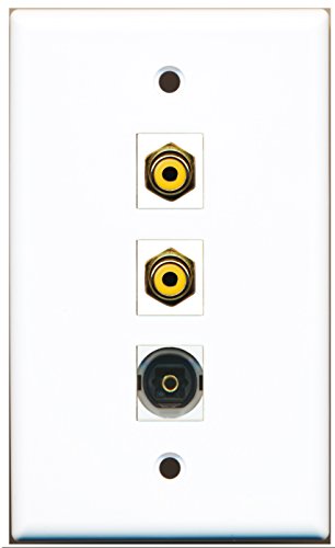 RiteAV - 2 Port RCA Yellow and 1 Port Toslink Wall Plate