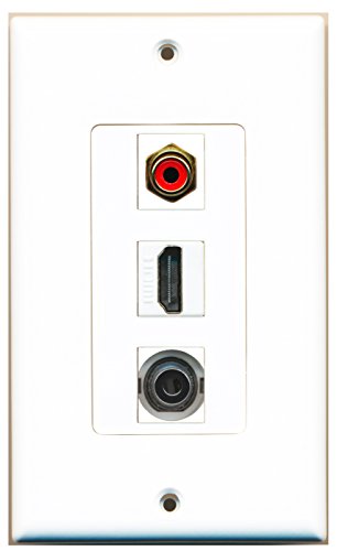 RiteAV - 1 Port HDMI and 1 Port RCA Red and 1 Port 3.5mm Decorative Wall Plate