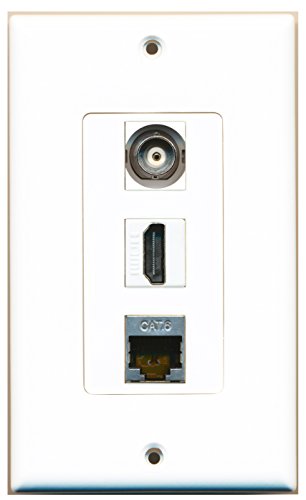 RiteAV - 1 Port HDMI and 1 Port Shielded Cat6 Ethernet and 1 Port BNC Decorative Wall Plate