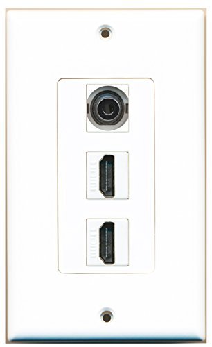 RiteAV - 1 3.5mm Audio/Headphone Jack and 2 HDMI Port Wall Plate Decorative