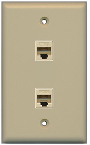 RiteAV - 2 Port Cat6 Female-Female Wall Plate - Ivory
