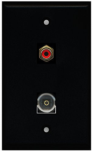 RiteAV - Black 1 Port RCA Red 1 Port Toslink Wall Plate