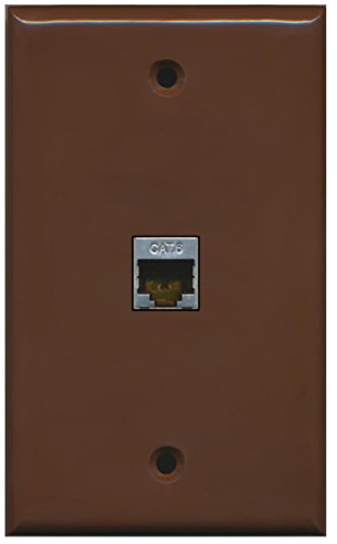 RiteAV - 1 Port Cat6 Shielded Female-Female Wall Plate - Brown