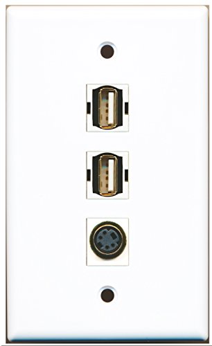 RiteAV - 2 Port USB A-A and 1 Port S-Video Wall Plate