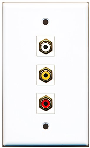 RiteAV - 1 Port RCA Red and 1 Port RCA White and 1 Port RCA Yellow Wall Plate