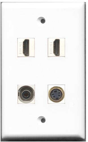 RiteAV - 2 Port HDMI 1 Port S-Video 1 Port 3.5mm Wall Plate