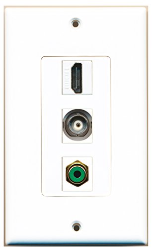 RiteAV - 1 Port HDMI and 1 Port RCA Green and 1 Port BNC Decorative Wall Plate Decorative
