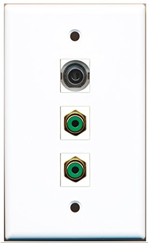 RiteAV - 2 Port RCA Green and 1 Port 3.5mm Wall Plate