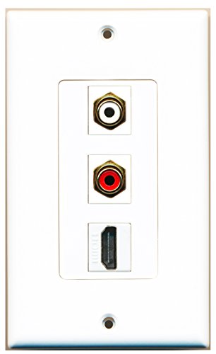 RiteAV - 1 Port HDMI and 1 Port RCA Red and 1 Port RCA White Decorative Wall Plate Decorative