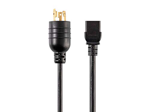 Monoprice Heavy Duty Extension Cord - 10 Feet - Black | NEMA L6-20P to IEC 60320 C19, for High-Performance Computers, Network Devices Requiring Higher Voltage