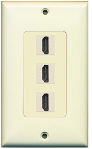 RiteAV - 3 Port HDMI Decorative Wall Plate - Light Almond