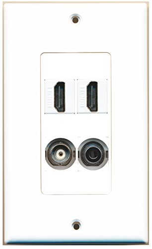 RiteAV - 2 Port HDMI 1 Port 3.5mm 1 Port BNC Wall Plate Decorative