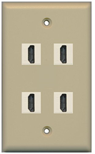 RiteAV - 4 Port HDMI Wall Plate - Ivory