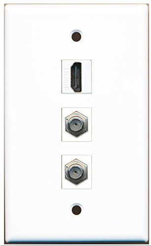 RiteAV - 1 Port HDMI 2 Port Coax Cable TV- F-Type Wall Plate