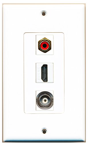 RiteAV - 1 Port HDMI and 1 Port RCA Red and 1 Port BNC Decorative Wall Plate