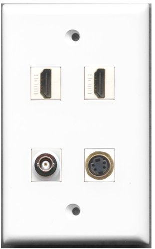 RiteAV - 2 Port HDMI 1 Port S-Video 1 Port BNC Wall Plate