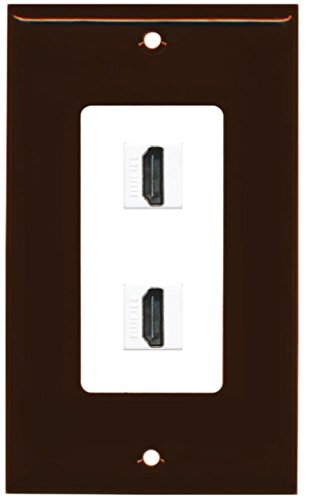 RiteAV HDMI 2.0 Keystone Decorative Wall Plate - Brown/White 2 Port