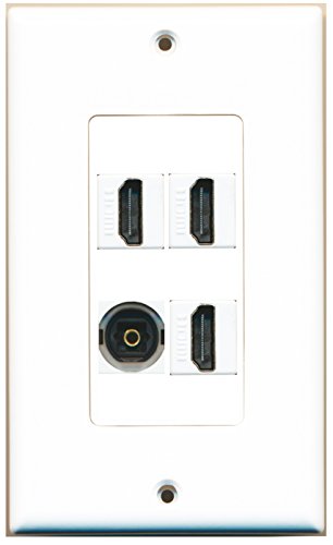 RiteAV - 3 Port HDMI 1 Port Toslink Wall Plate Decorative