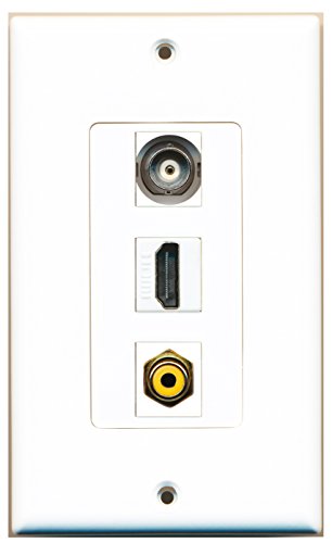 RiteAV - 1 Port HDMI 1 RCA Yellow 1 BNC Wall Plate Decorative