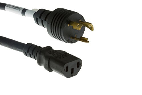 CablesAndKits Heavy Duty AC Power Cord, 15A/250V, 14 AWG, L6-20P to C13, (NEMA L6-20P to IEC-60320-C13) 15 ft