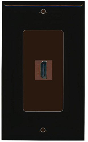 RiteAV HDMI 2.0 Keystone Decorative Wall Plate - Black/Brown 1 Port