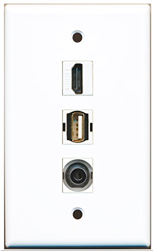 RiteAV - 1 Port HDMI and 1 Port USB A-A and 1 Port 3.5mm Wall Plate