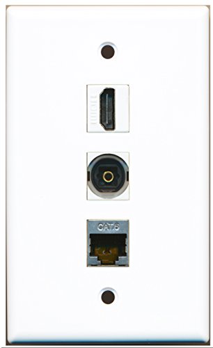 RiteAV - 1 Port HDMI and 1 Port Shielded Cat6 Ethernet and 1 Port Toslink Wall Plate
