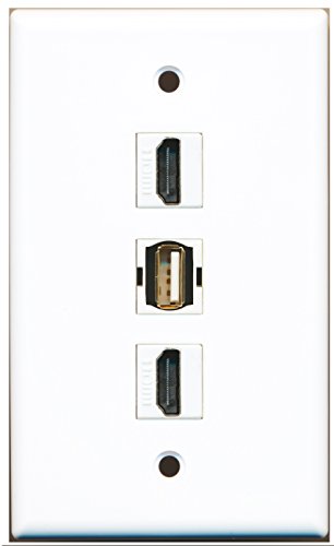 RiteAV - 2 Port HDMI and 1 Port USB A-A Wall Plate