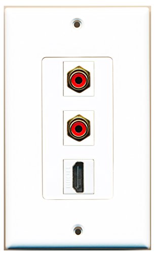 RiteAV - 1 Port HDMI 2 Port RCA Red Decorative Wall Plate Decorative