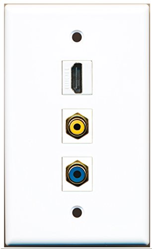 RiteAV - 1 Port HDMI and 1 Port RCA Yellow and 1 Port RCA Blue Wall Plate