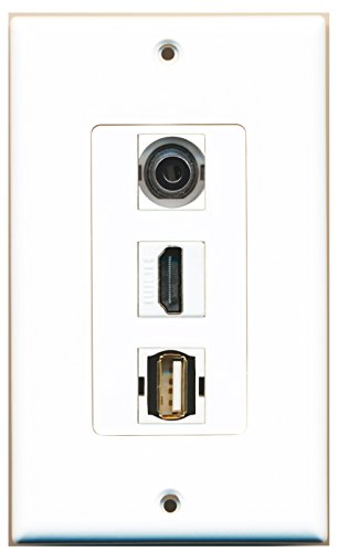 RiteAV - 1 Port HDMI 1 USB A-A 1 3.5mm Wall Plate Decorative