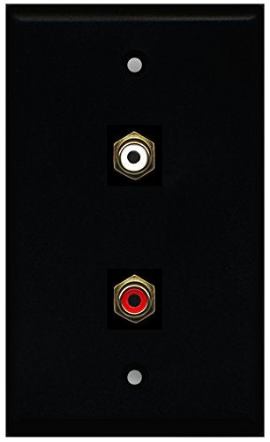 RiteAV - Black 1 Port RCA Red 1 Port RCA White Wall Plate