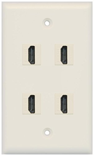 RiteAV - 4 Port HDMI Wall Plate - Light Almond