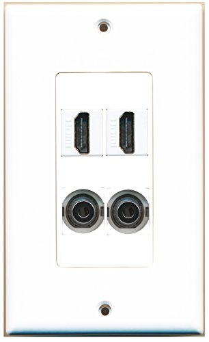 RiteAV - 2 Port HDMI 2 Port 3.5mm Wall Plate Decorative