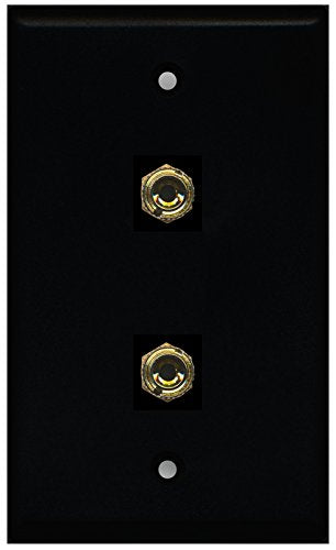 RiteAV - Black 2 Port Banana Speaker Wall Plate