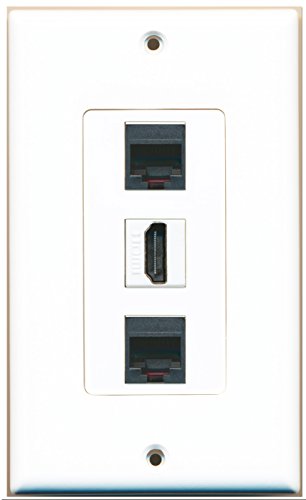 RiteAV - 1 Port HDMI 2 Port Phone RJ11 RJ12 Black Wall Plate Decorative