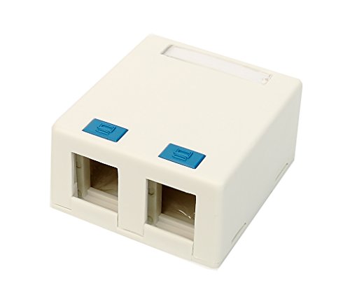 Surface Mount Box 2 Port for Cat5e Jacks Blank