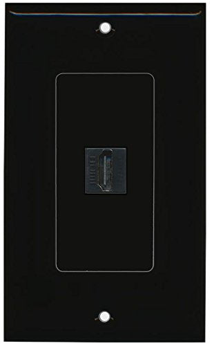 RiteAV (1 Gang Decorative) Black 1 Port Right Angle HDMI Wall Plate