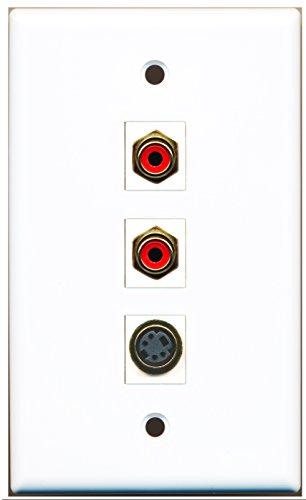 RiteAV - 2 Port RCA Red and 1 Port S-Video Wall Plate