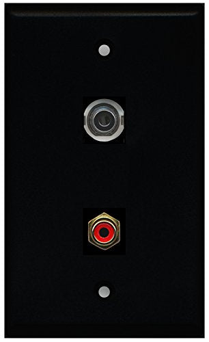 RiteAV - Black 1 Port RCA Red 1 Port 3.5mm Wall Plate