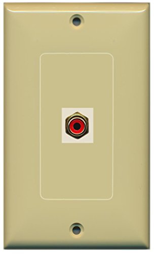 RiteAV - 1 RCA Red for Subwoofer Audio Port Wall Plate Decorative - Ivory