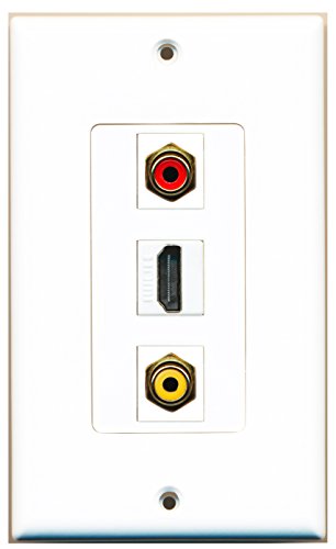 RiteAV - 1 Port HDMI and 1 Port RCA Red and 1 Port RCA Yellow Decorative Wall Plate