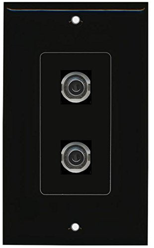 RiteAV (1 Gang Decorative) 2 3.5mm (Black) Wall Plate Black
