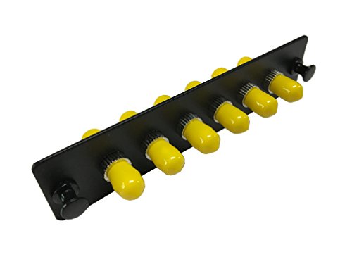 RiteAV LGX Footprint ST Adapter Panel, 6 Ports, Loaded w/6 ST Simplex Singlemode Adapters, Black