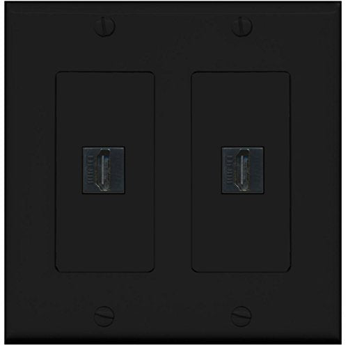 RiteAV - 2 Port HDMI - Dual Gang Wall Plate - Black
